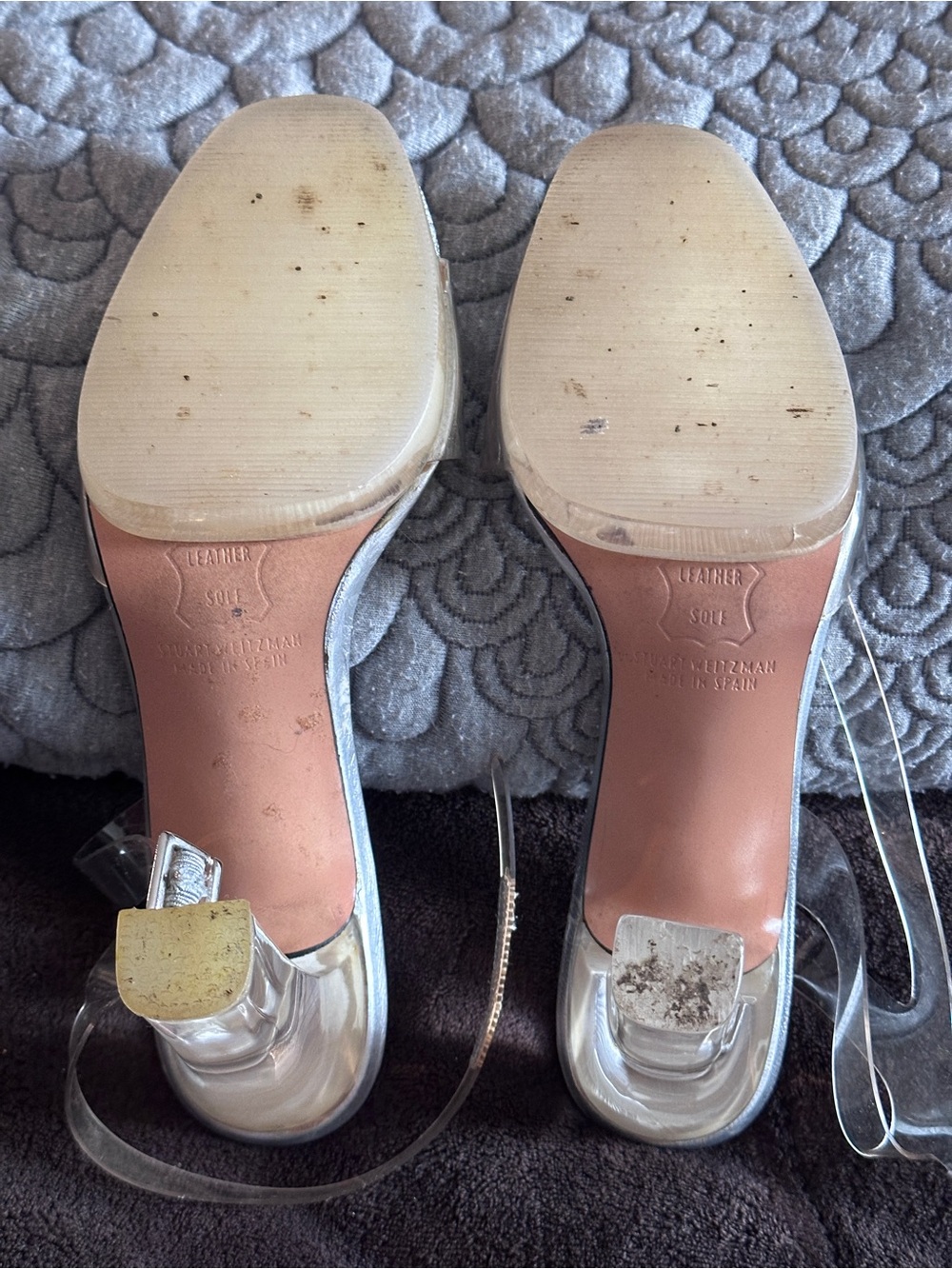 ๐ค ๐ฉถ Stuart Weitzman Vintage Y2K Clear Lucite Platform Sandals Heels 6.5B Spain - Picture 5 of 9